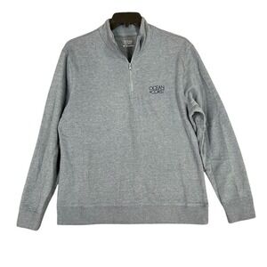 Ocean Coast Mens Pullover Sweater‎ Gray Quarter Zip Long Sleeve Size M Coastal